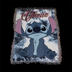 Disney Ohana Stitch Blanket with Blue and Pink